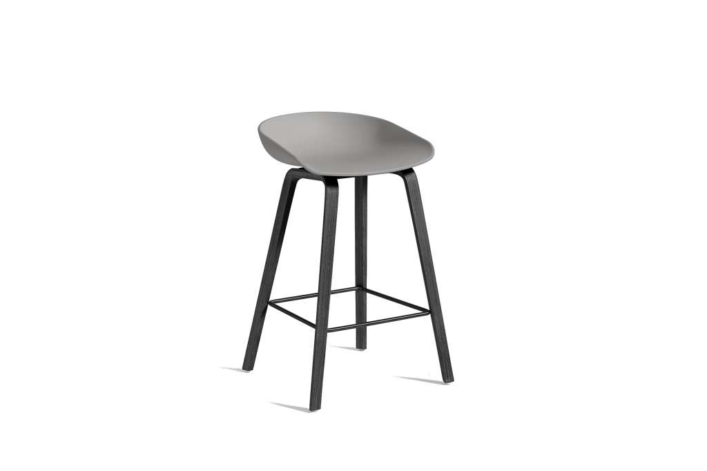 HAY - About a Stool AAS 32 - grau - 85 cm - black waterbased laque - Fußbank Edelstahl - indoor