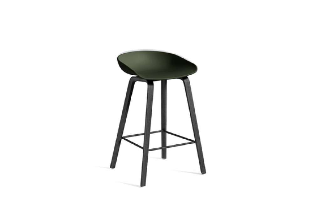 HAY - About a Stool AAS 32 - green - 85 cm - black waterbased laque - Fußbank schwarz - indoor