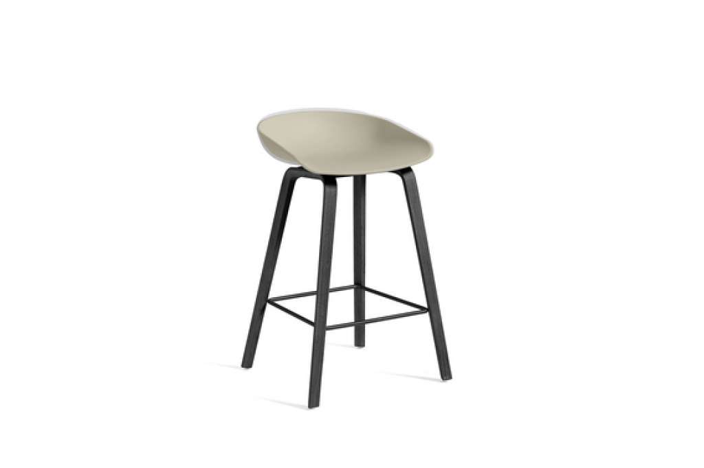 HAY - About a Stool AAS 32 - pastel green - 85 cm - black waterbased laque - Fußbank schwarz - indoor