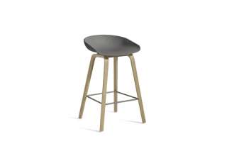 HAY - About a Stool AAS 32 - grau - 75 cm - waterbased laque - Fußbank Edelstahl - indoor