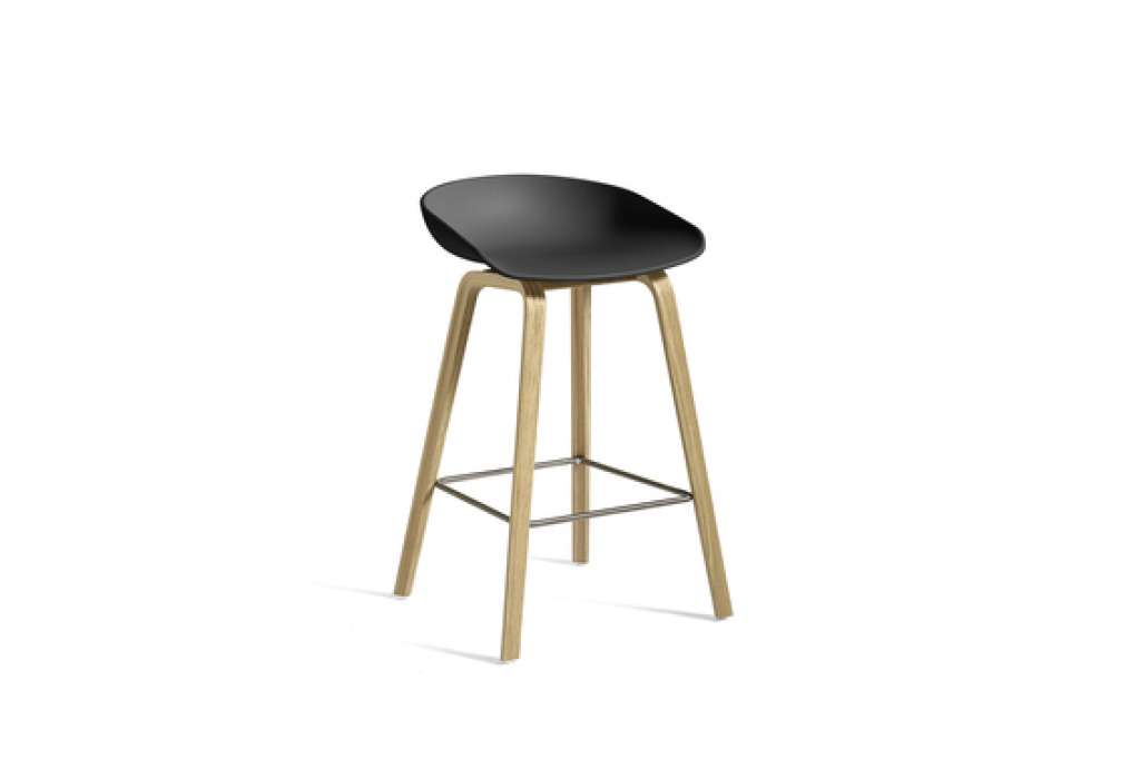 HAY - About a Stool AAS 32 - soft black - 75 cm - waterbased laque - Fußbank schwarz - indoor