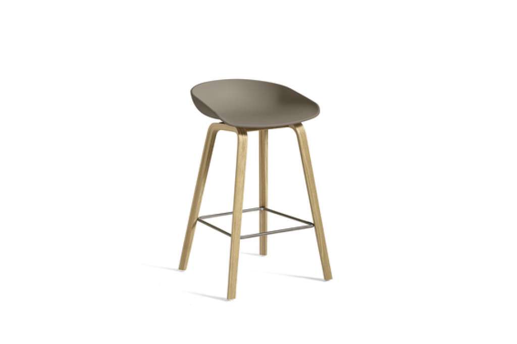 HAY - About a Stool AAS 32 - khaki - 75 cm - waterbased laque - Fußbank schwarz - indoor