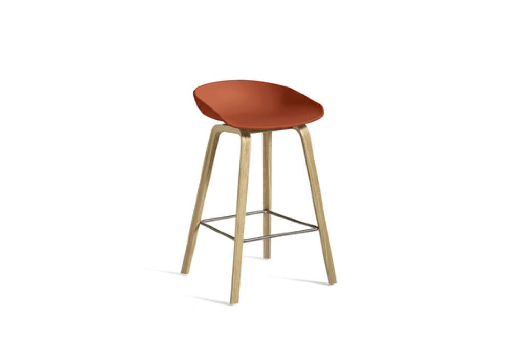 HAY - About a Stool AAS 32 - orange - 75 cm - waterbased laque - Fußbank Edelstahl - indoor