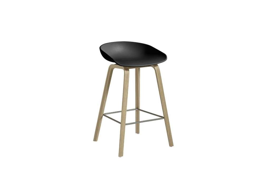 HAY - About a Stool AAS 32 - schwarz - 85 cm - waterbased laque - Fußbank Edelstahl - indoor