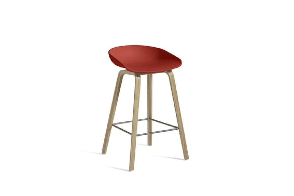 HAY - About a Stool AAS 32 - warm red - 85 cm - waterbased laque - Fußbank Edelstahl - indoor