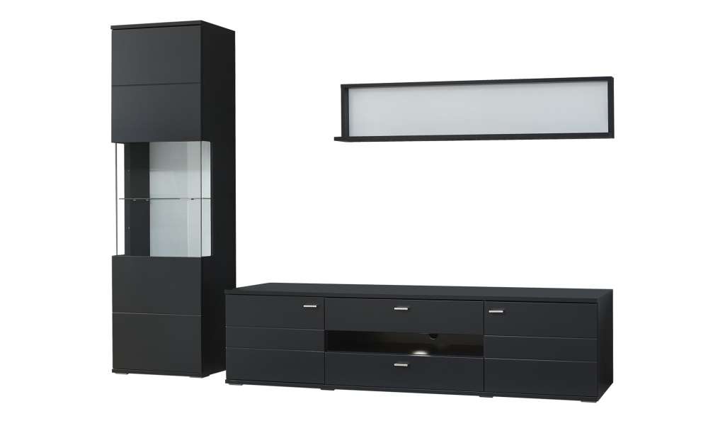 uno Wohnkombination  Sam ¦ schwarz Wohnwände - Höffner