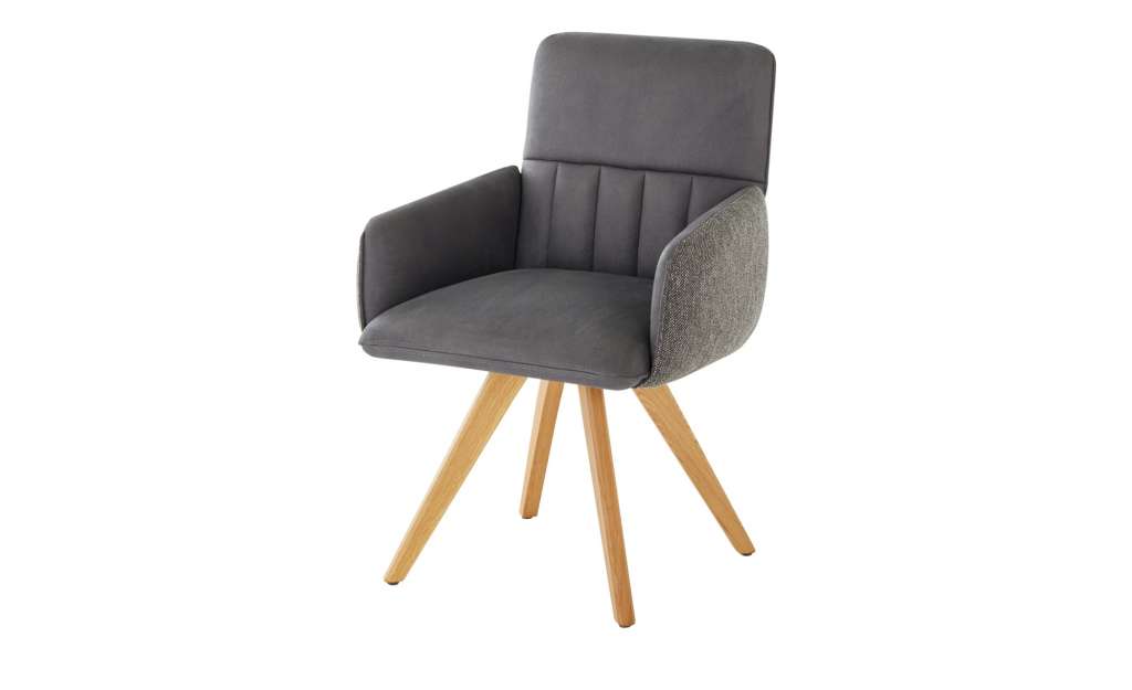 Armlehnstuhl  Siesta ¦ grau Stühle > Esszimmerstühle > Esszimmerstühle mit Armlehnen - Höffner