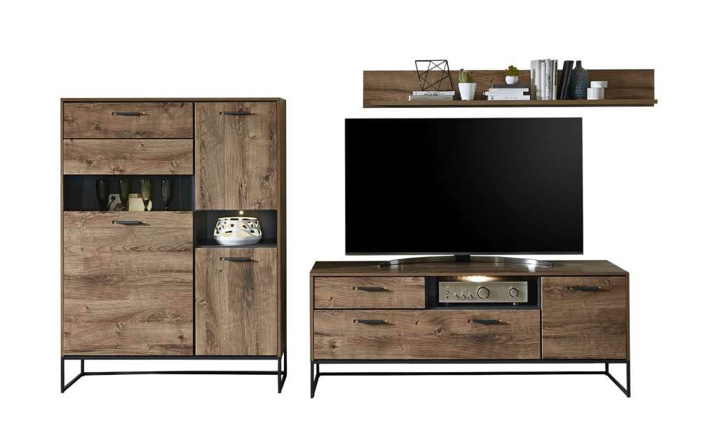 uno Wohnwand  Manhattan ¦ holzfarben Wohnwände - Höffner