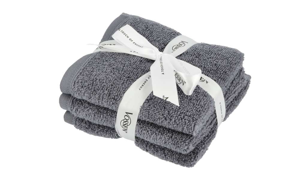 VOSSEN Gästetuch, 3er-Set  Smart Towel ¦ grau ¦ 100% Baumwolle Badtextilien und Zubehör > Handtücher & Badetücher > Gästetücher - Höffner
