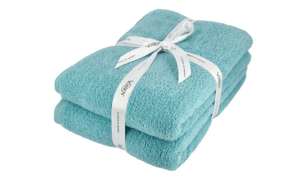VOSSEN Duschtuch, 2er-Set  Smart Towel ¦ blau ¦ 100% Baumwolle Badtextilien und Zubehör > Handtücher & Badetücher > Handtücher - Höffner