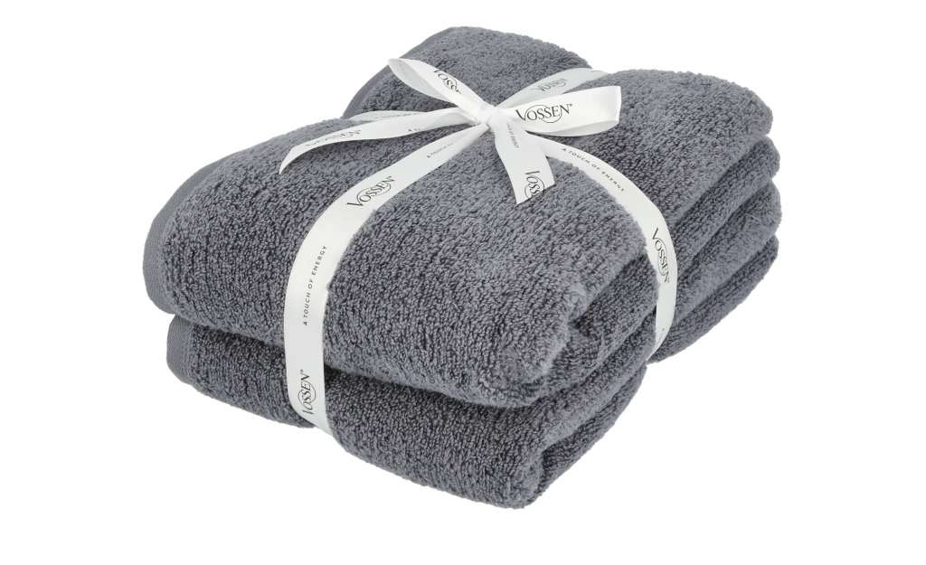 VOSSEN Duschtuch, 2er-Set  Smart Towel ¦ grau ¦ 100% Baumwolle Badtextilien und Zubehör > Handtücher & Badetücher > Handtücher - Höffner