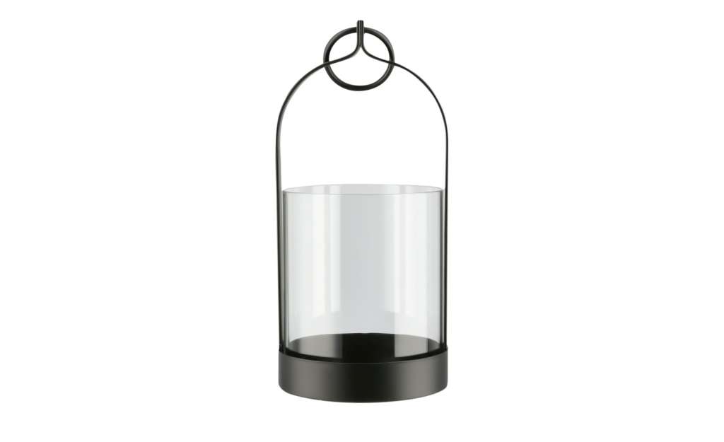 Windlicht ¦ schwarz ¦ Glas , MetallØ: 9.6 Dekoration > Laternen & Windlichter - Höffner