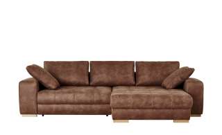 bobb Ecksofa cognac - Microfaser Caro ¦ braun Polstermöbel > Sofas > Ecksofas - Höffner