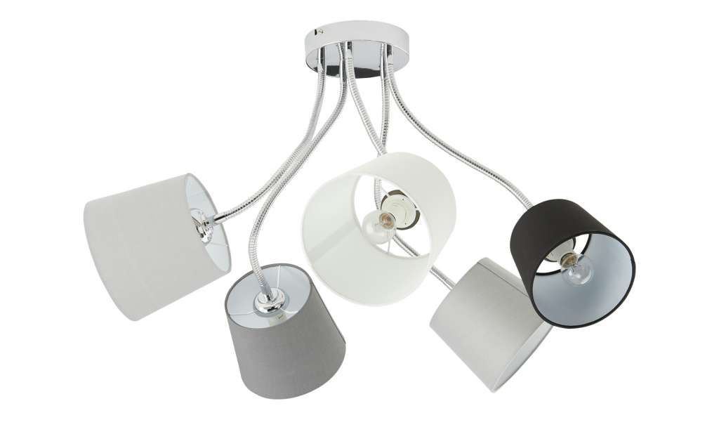 KHG Deckenleuchte, 5-flammig, Stoffschirme ¦ silberØ: 50 Lampen & Leuchten > Innenleuchten > Deckenleuchten - Höffner