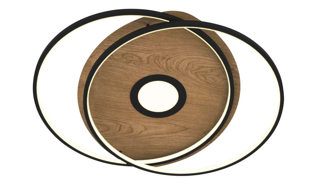 Q-Smart Home Lights Deckenleuchte, 3-flammig, Holzdekor `rund` ¦ holzfarben Lampen & Leuchten > Innenleuchten > Deckenleuchten - Höffner