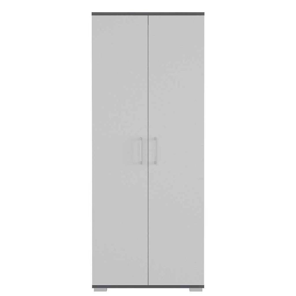 Officeschrank in Lichtgrau und Dunkelgrau 200 cm hoch