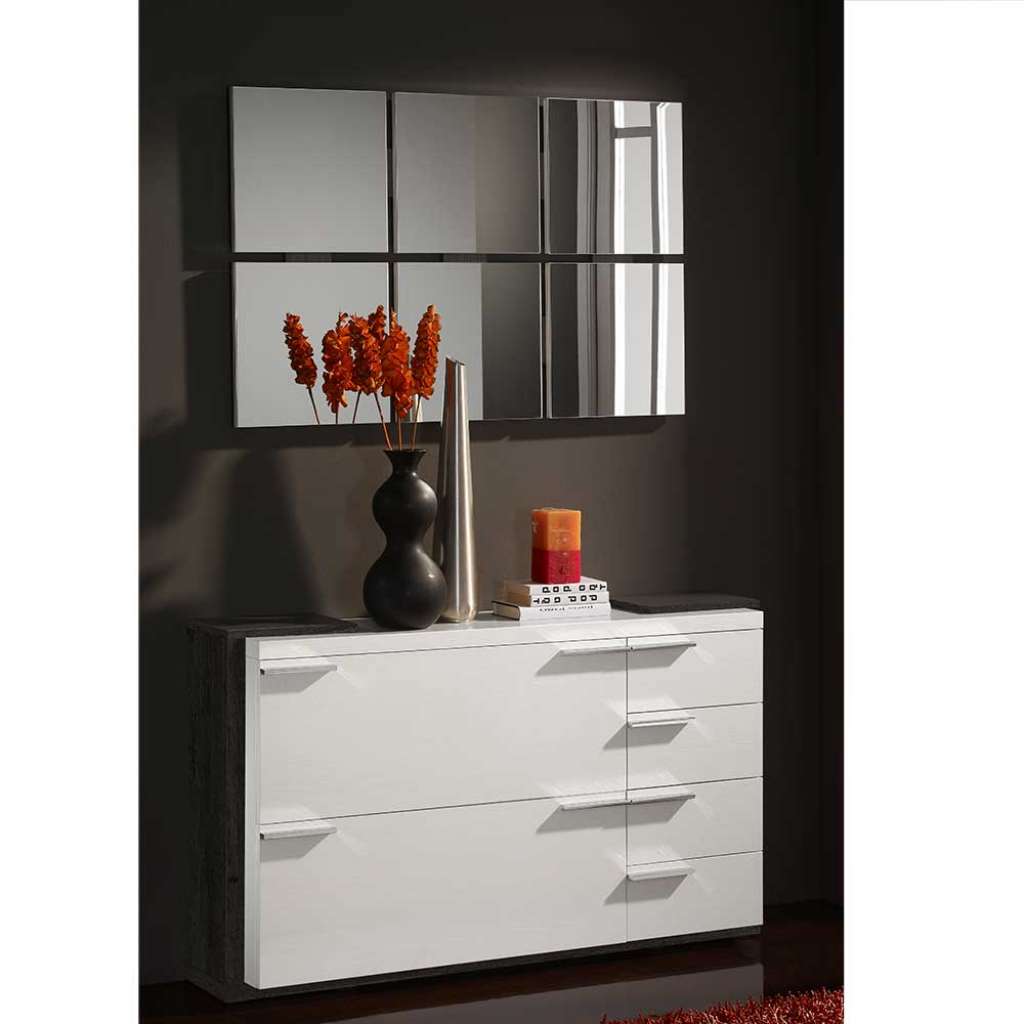 Flurmöbelset in Schwarzgrau und Weiß modern (2-teilig)