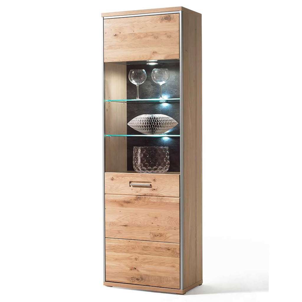 Wohnzimmervitrine in Asteiche Bianco furniert Landhaus Design