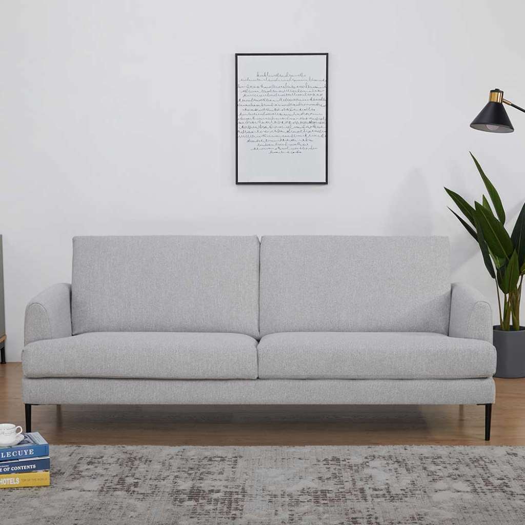 Sitzsofa in Beige Webstoff 40 cm Sitzhöhe