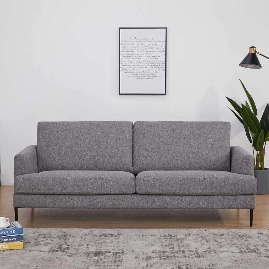 Couch in Taupe Webstoff 40 cm Sitzhöhe