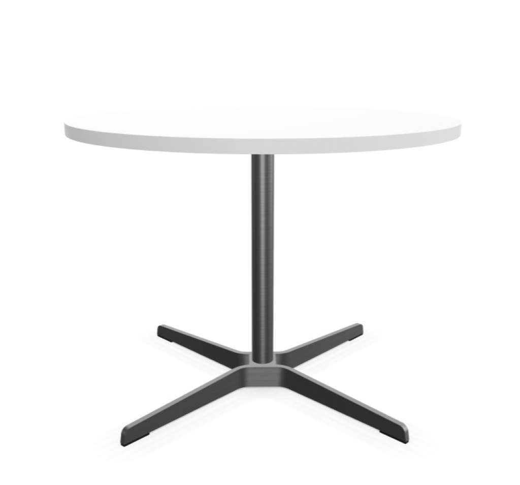 Thonet - 1809 Bestelltisch - Gestell Flachstahl Edelstahloptik - HPL weiß - indoor