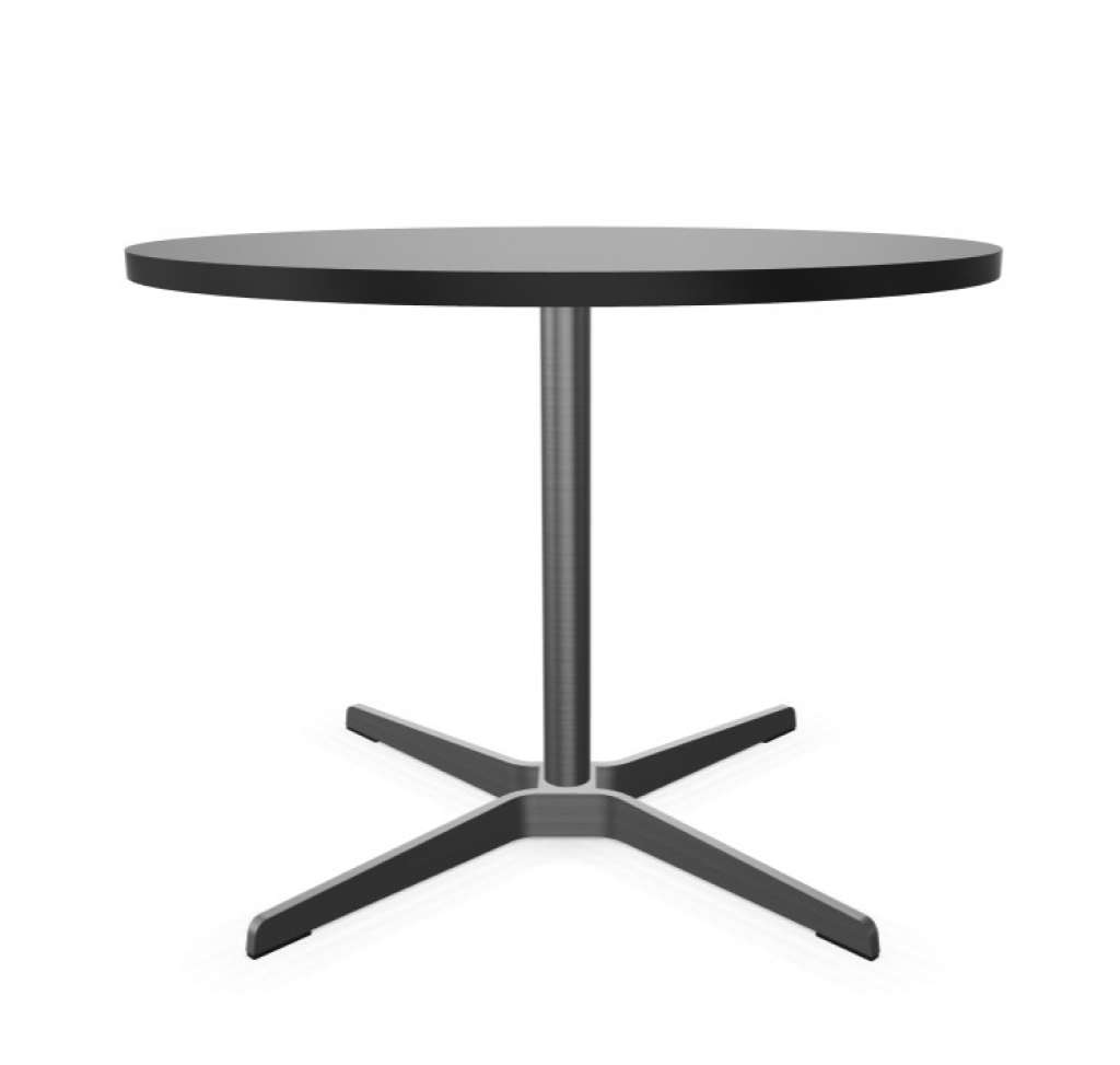 Thonet - 1809 Bestelltisch - Gestell Flachstahl Edelstahloptik - HPL schwarz - indoor