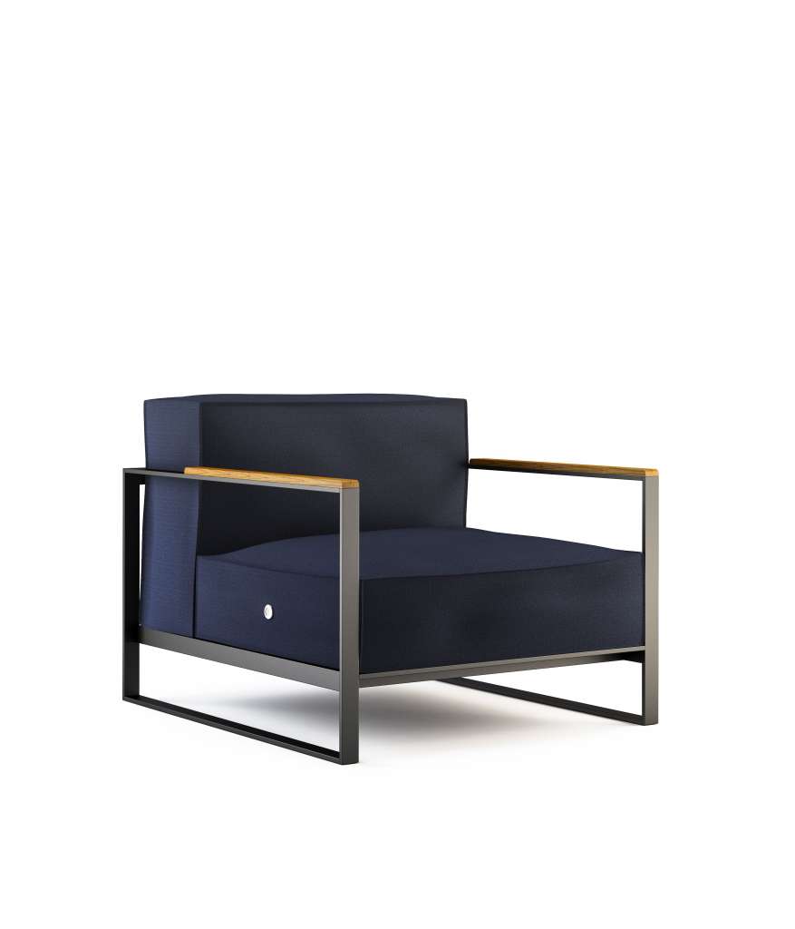 Röshults - Garten Moore Loungestuhl - marineblau - outdoor