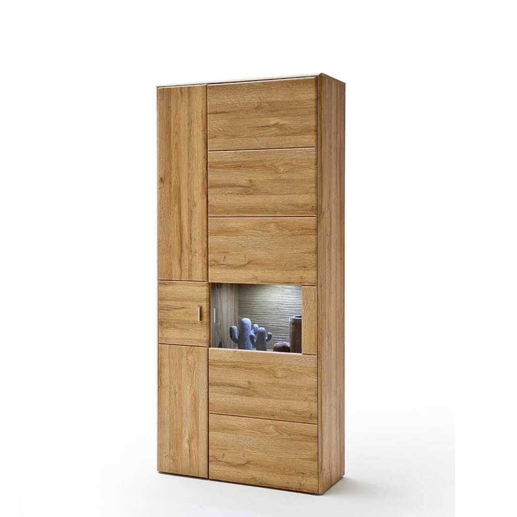 Vitrinenschrank in Wildeichefarben Landhaus Design