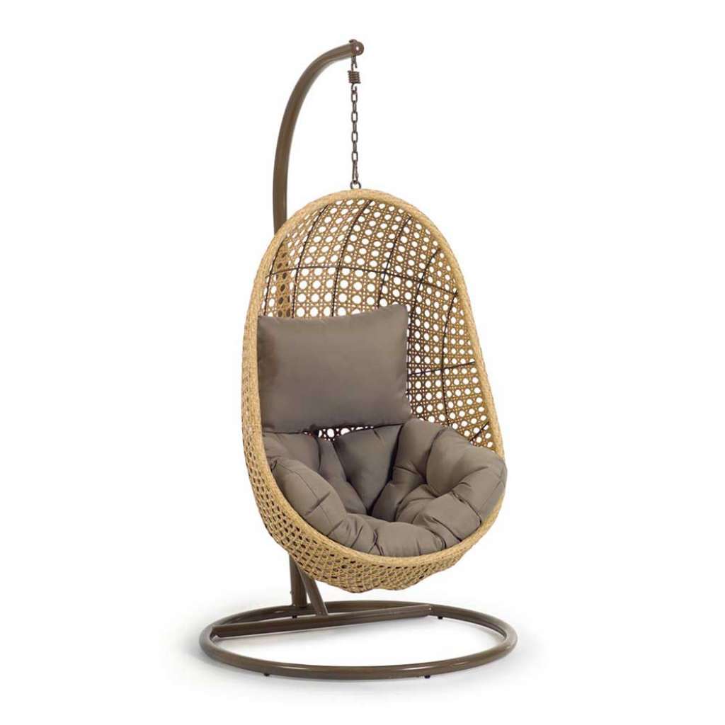 Design Hängesessel in Beige Kunstrattan