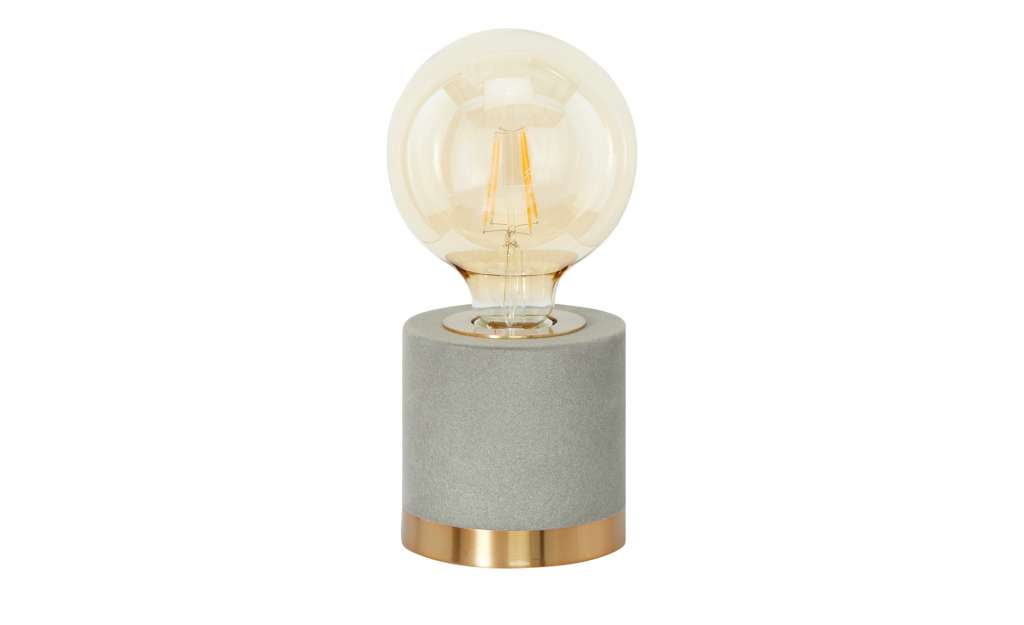 Tischleuchte 1-flammig, Samt grau ¦ grauØ: 11 Lampen & Leuchten > Innenleuchten > Tischlampen - Höffner