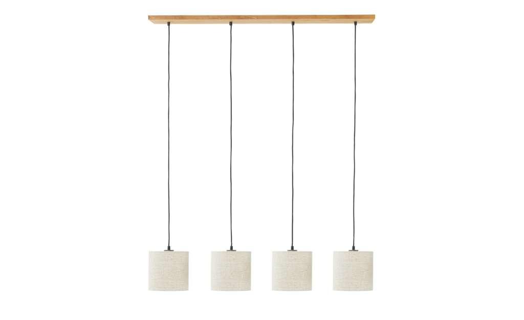 Trio Pendelleuchte, 4-flammig, Pinienholz/ Stoffschirm ¦ holzfarben Lampen & Leuchten > Innenleuchten > Pendelleuchten - Höffner