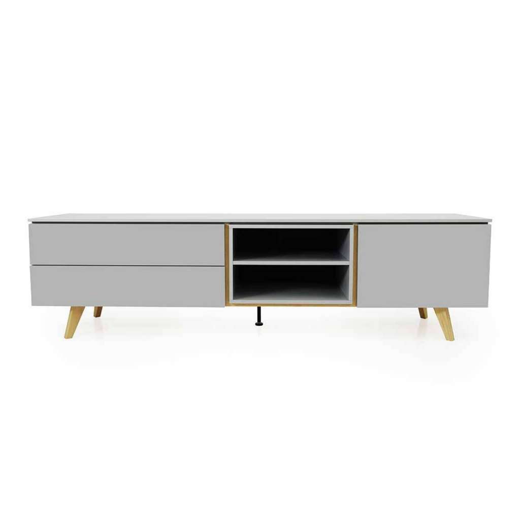 TV Sideboard in Grau und Eiche 210 cm breit