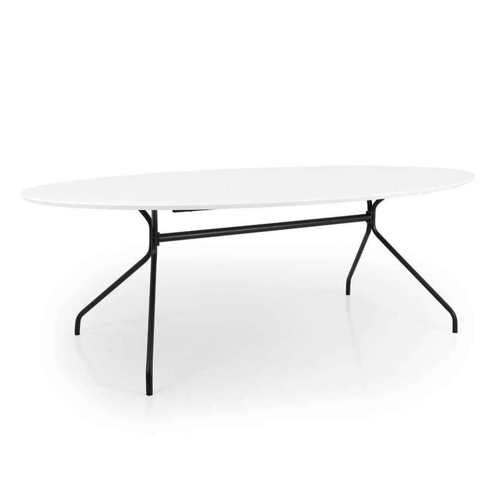 Ovaler Esszimmertisch in Schwarz und Weiß 240 cm breit