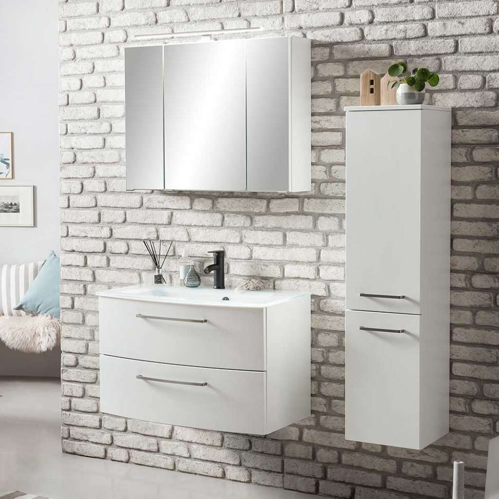 Badezimmerset in Weiß 110 cm breit (3-teilig)