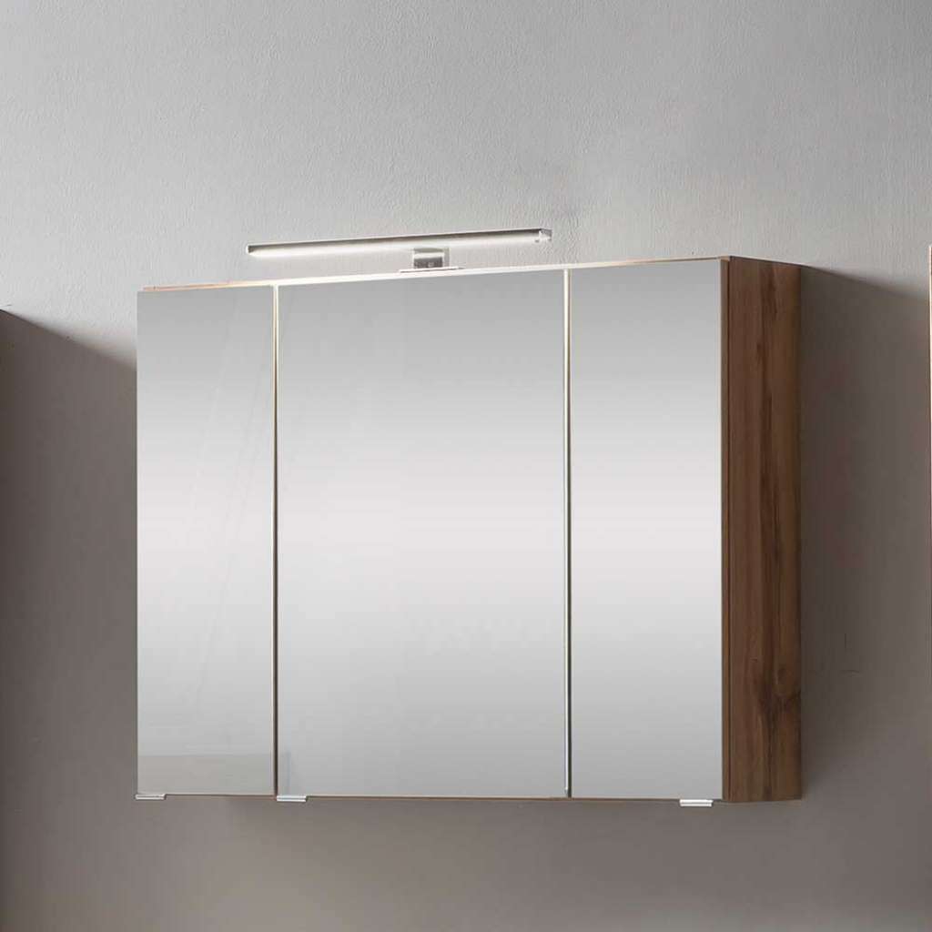 Badezimmer Spiegelschrank in Wildeichefarben 80 cm breit