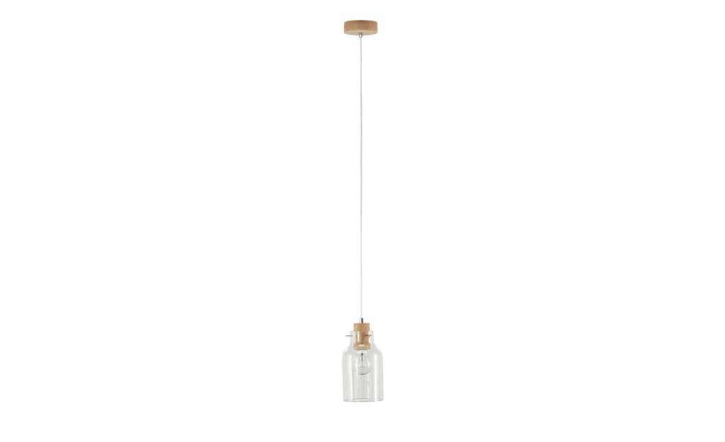 Pendelleuchte, 1-flammig, Eiche geölt/ Glas transparent ¦ holzfarbenØ: 10 Lampen & Leuchten > Innenleuchten > Pendelleuchten - Höffner