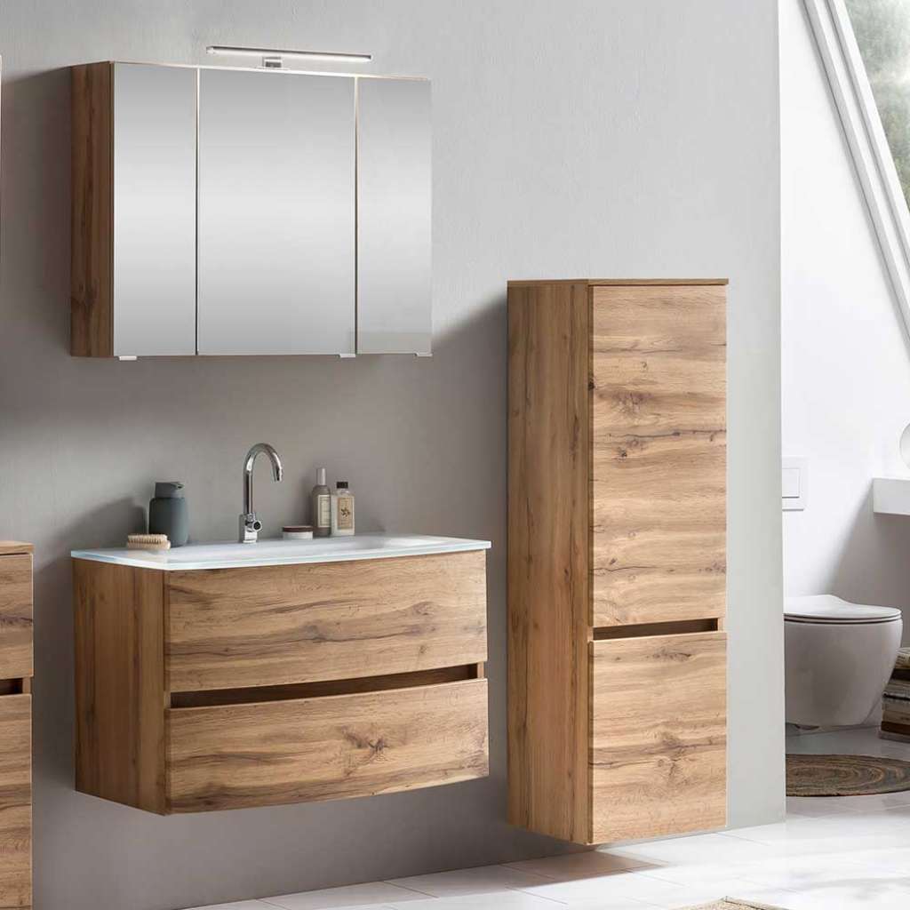 Badezimmermöbelset in Wildeichefarben Made in Germany (3-teilig)