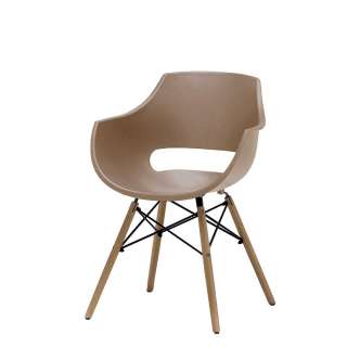 Küchenstühle in Taupe Buche Massivholz und Kunststoff (4er Set)