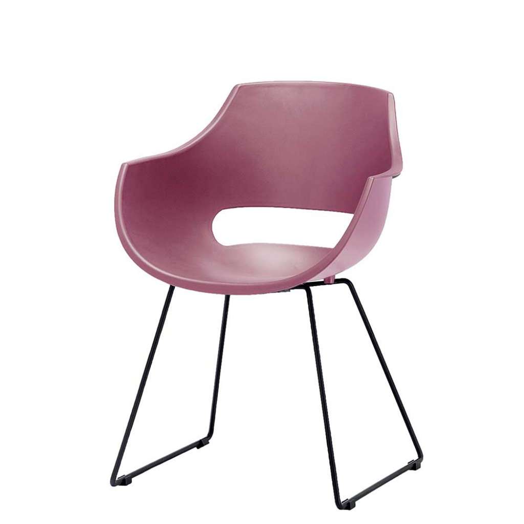 Armlehnenstühle in Altrosa Kunststoff Metallbügeln (4er Set)