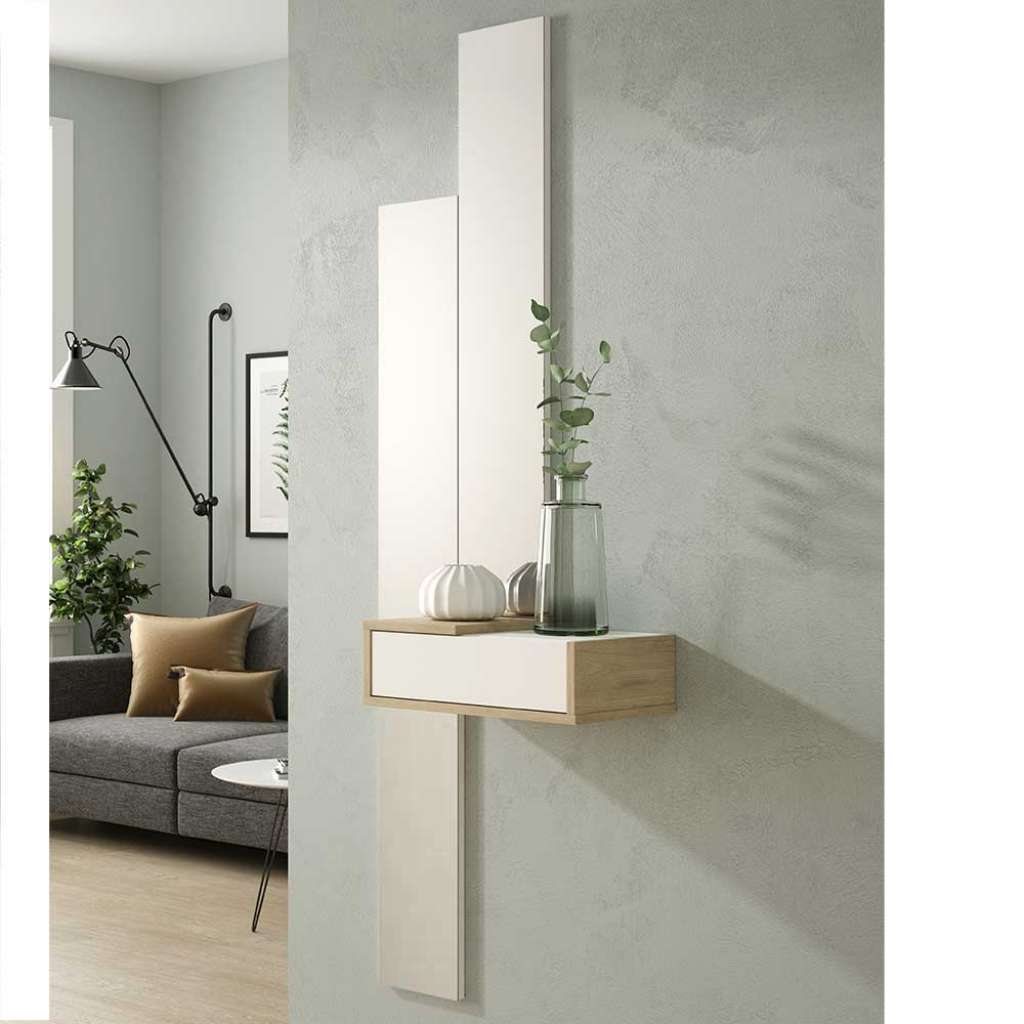 Dielenset für Wandmontage Weiß und Wildeiche Optik (3-teilig)