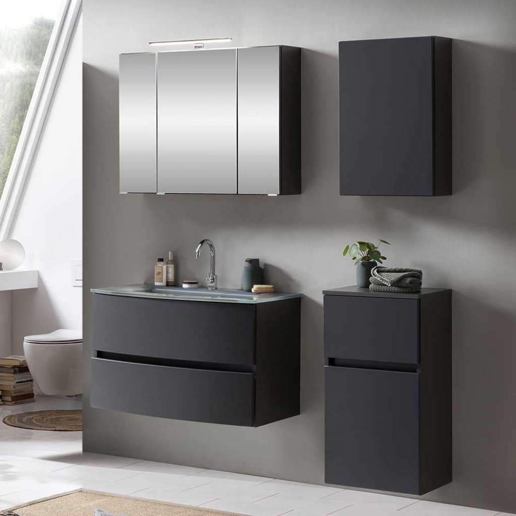 Badezimmerset in Dunkelgrau Made in Germany (4-teilig)