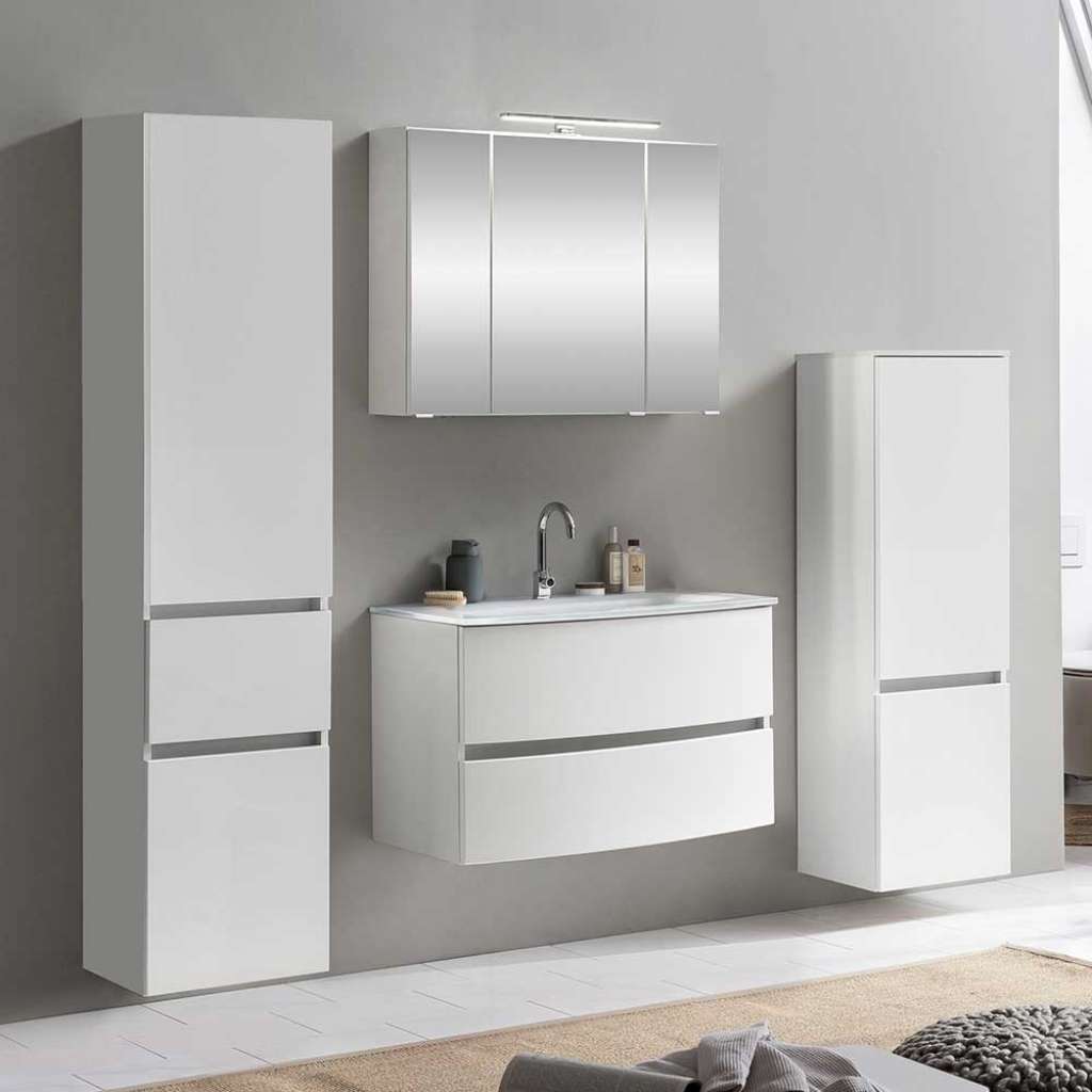Badmöbel Set in Weiß 160 cm breit (4-teilig)
