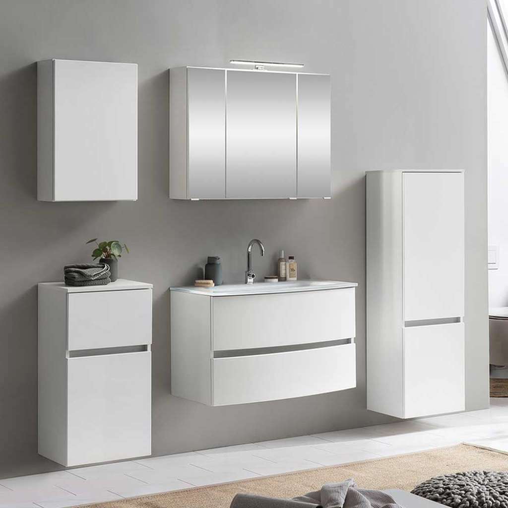 Badezimmermöbelset in Weiß 160 cm breit (5-teilig)