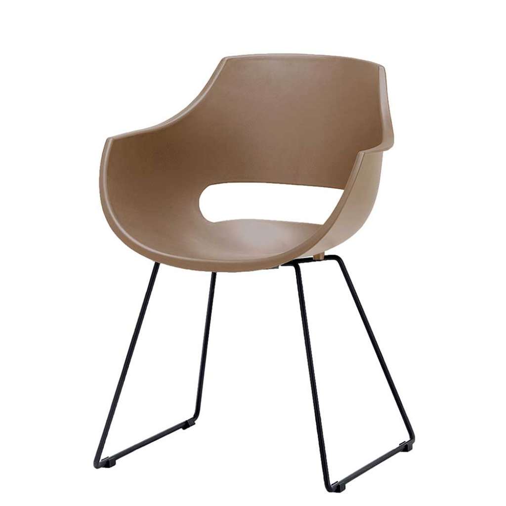 Armstühle in Taupe Kunststoff Metallbügeln (4er Set)