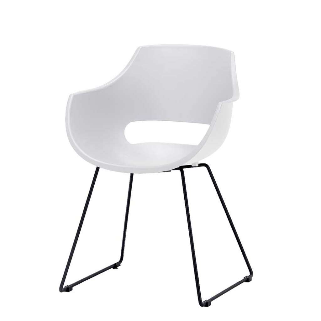 Esstisch Stühle in Weiß Kunststoff Metallgestell (4er Set)