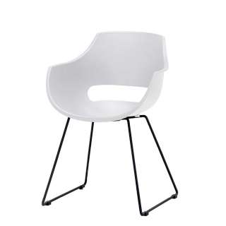 Esstisch Stühle in Weiß Kunststoff Metallgestell (4er Set)