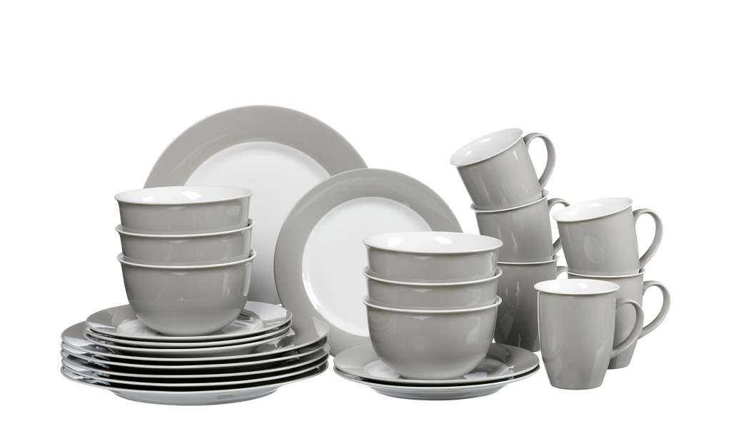 Ritzenhoff & Breker Kombiservice 24tlg.  Doppio ¦ grau ¦ Porzellan Geschirr > Geschirrsets > Kombiservice - Höffner
