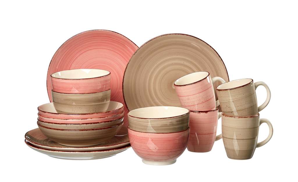 Ritzenhoff & Breker Kombiservice 16-tlg.  Happy ¦ rosa/pink ¦ Steinzeug Geschirr > Geschirrsets > Kombiservice - Höffner