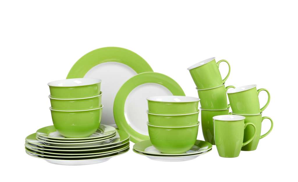 Ritzenhoff & Breker Kombiservice 24tlg.  Doppio ¦ grün ¦ Porzellan Geschirr > Geschirrsets > Kombiservice - Höffner