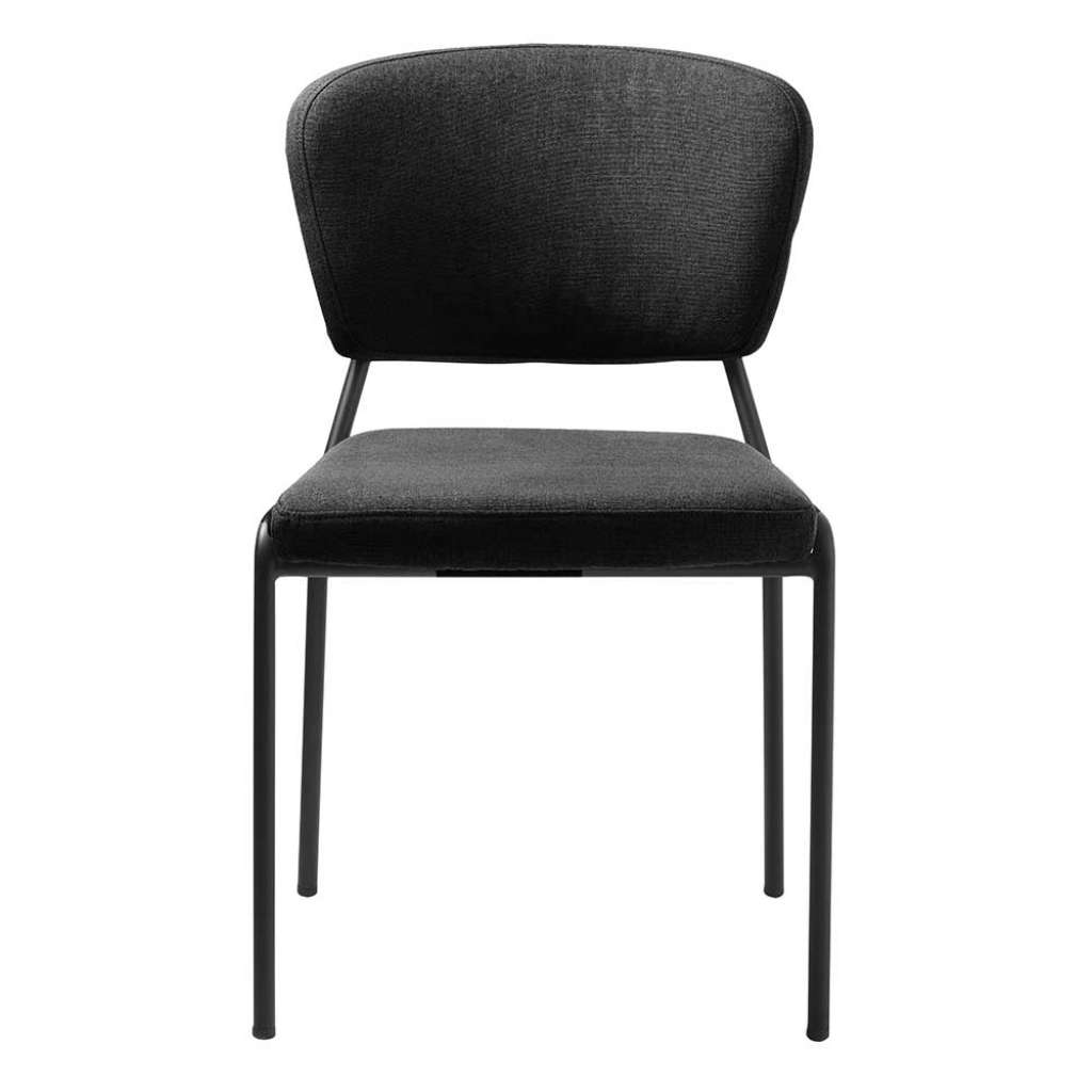 Küchenstühle in Dunkelgrau Webstoff Metallgestell (2er Set)